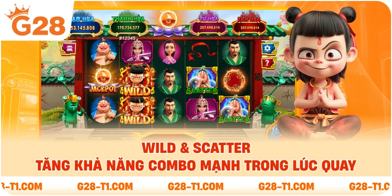 Wild & Scatter tăng khả năng combo mạnh trong lúc quay